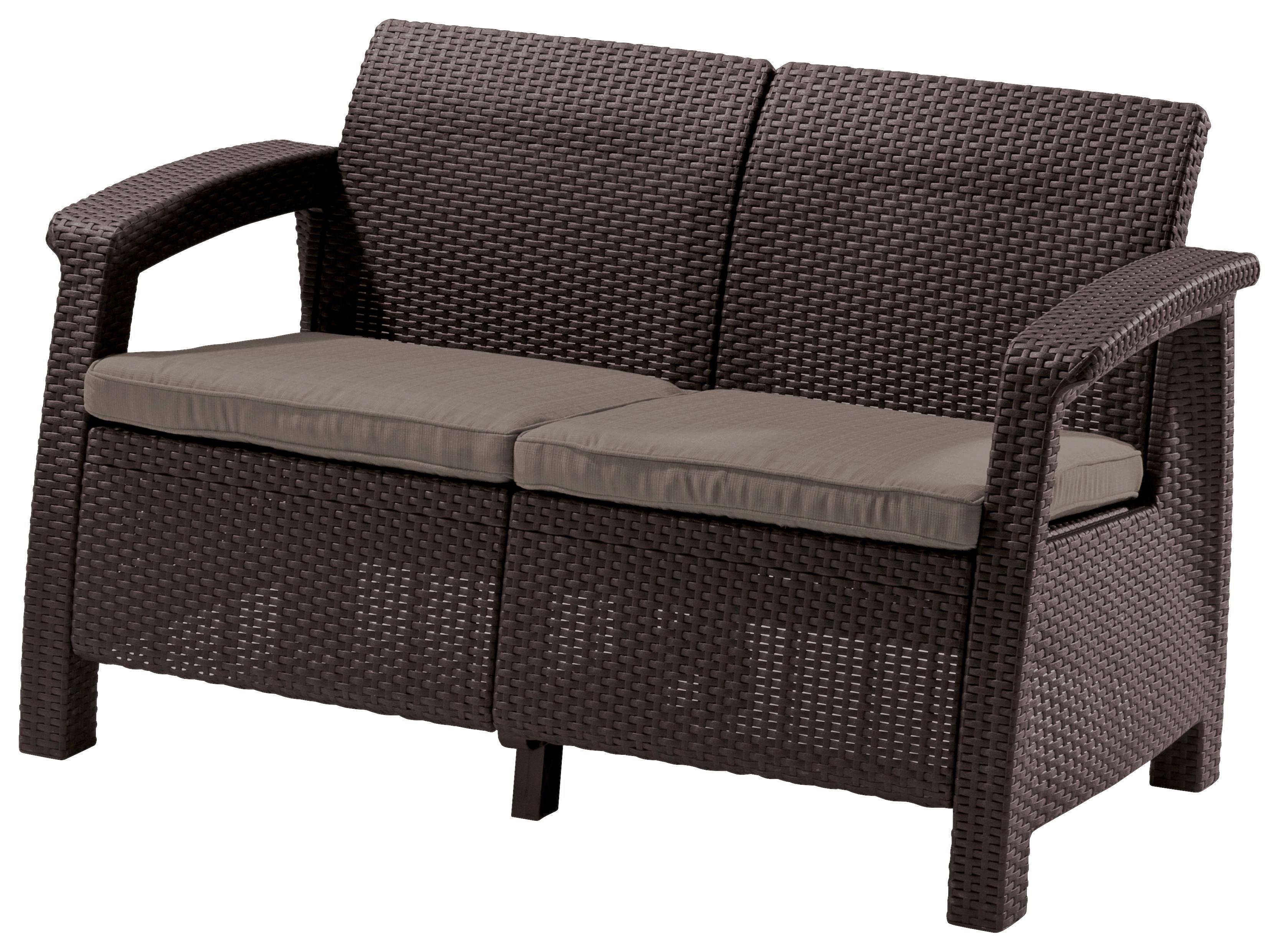 Lounge Kanapé Corfu - Barna, Műanyag (128/79/70cm) - Keter