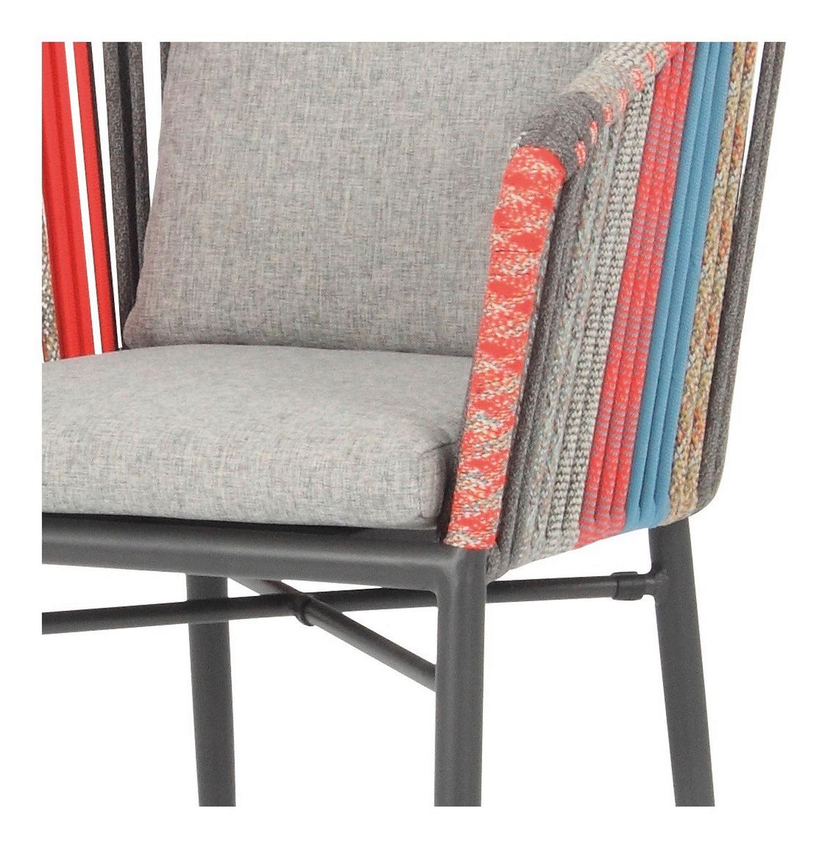 KRZESŁO OGRODOWE MANHATTEN COLOR - antracytowy/różnokolorowy, Modern, metal/tkanina (61/82/63cm) - Acamp