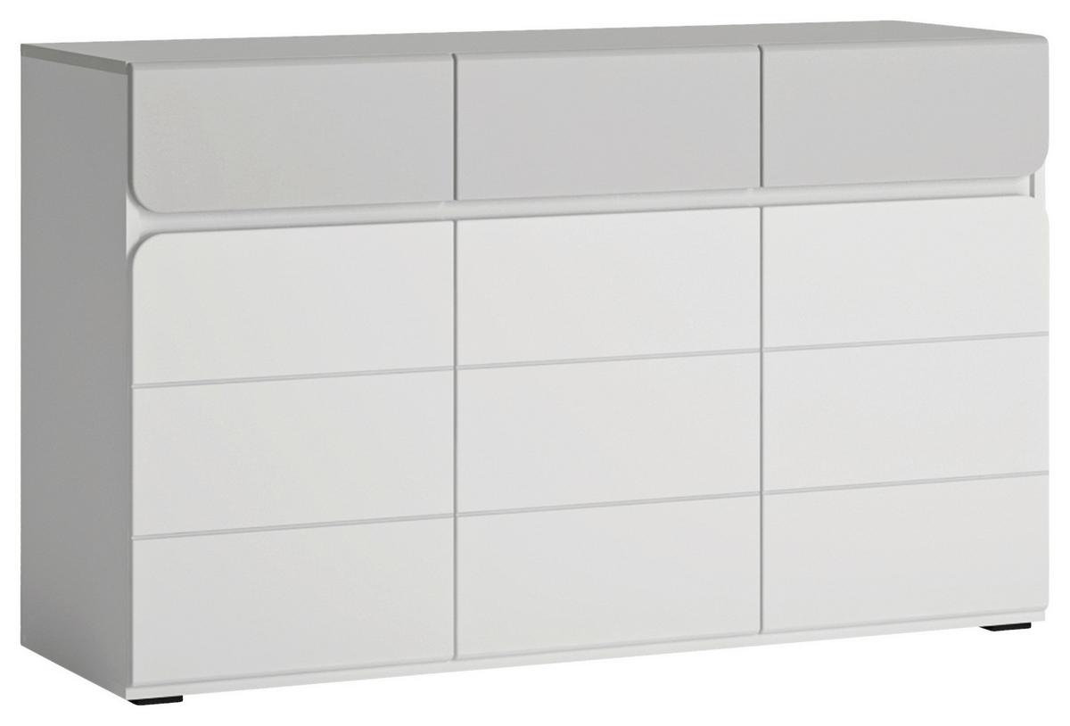 Komoda Flexi - siva visoki sjaj/bijela, Moderno, drvni materijal/plastika (126/77/41,6cm) - Premium Living