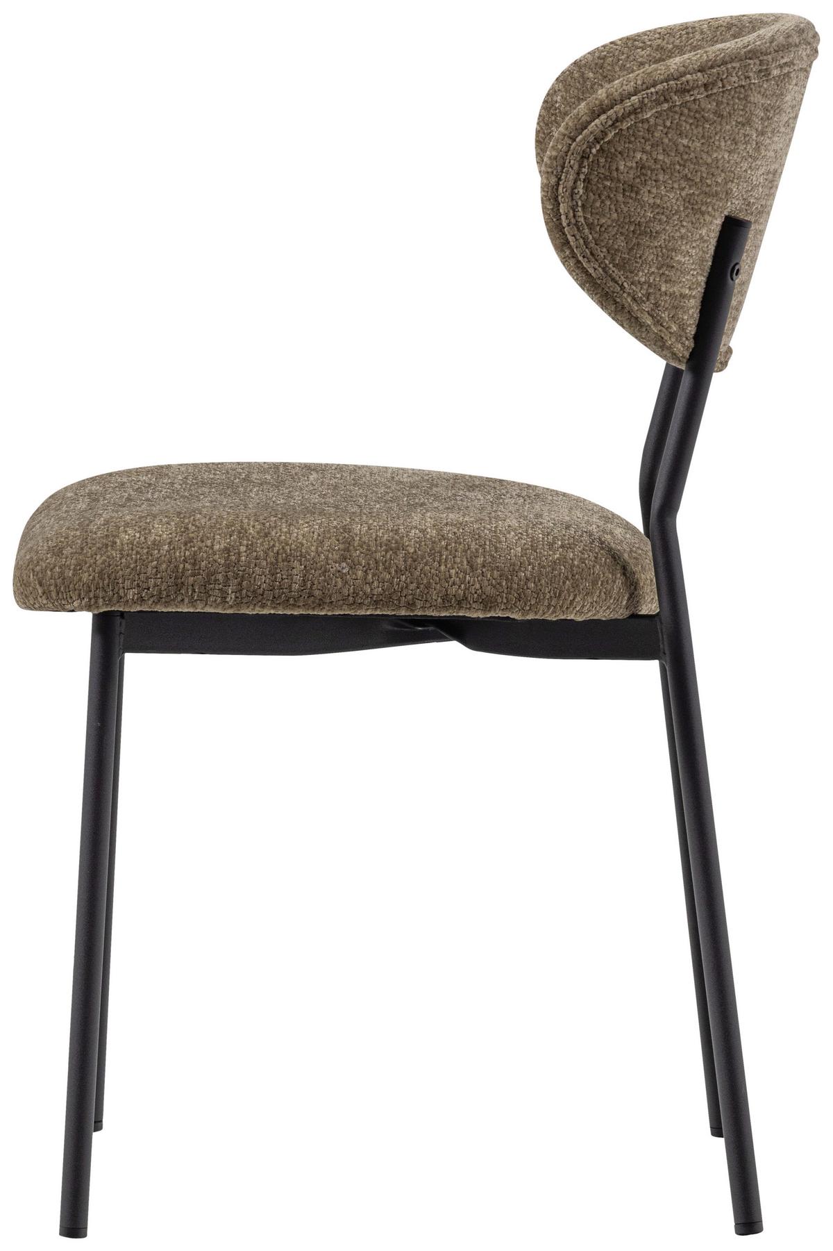 Stuhl-Set Klejd 2er-Set Braun - Schwarz/Braun, MODERN, Textil/Metall (47/79/53cm) - Livetastic