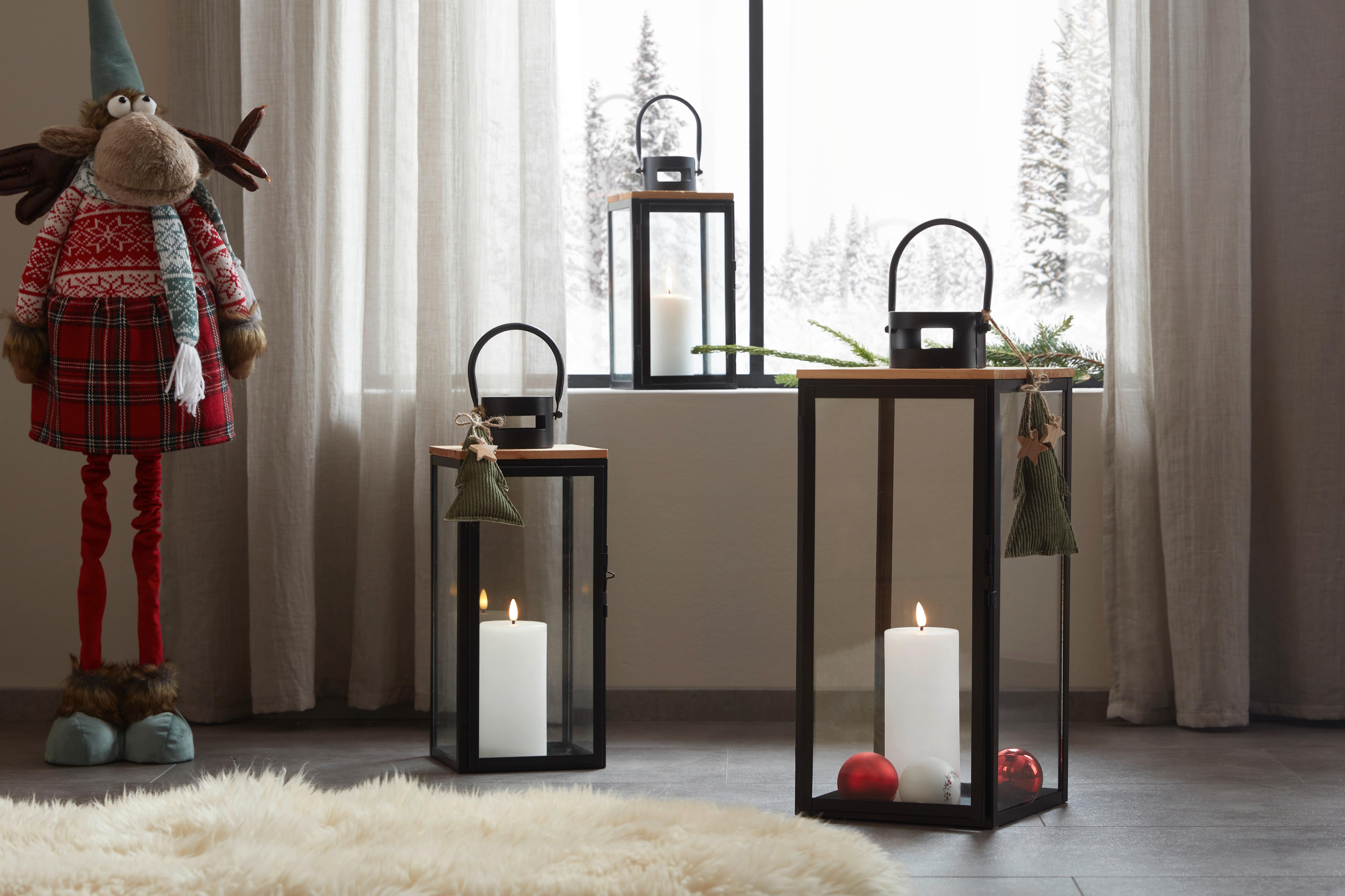 LYKTA PURE - svart, metall/trämaterial (16/39,5/17cm) - Premium Living