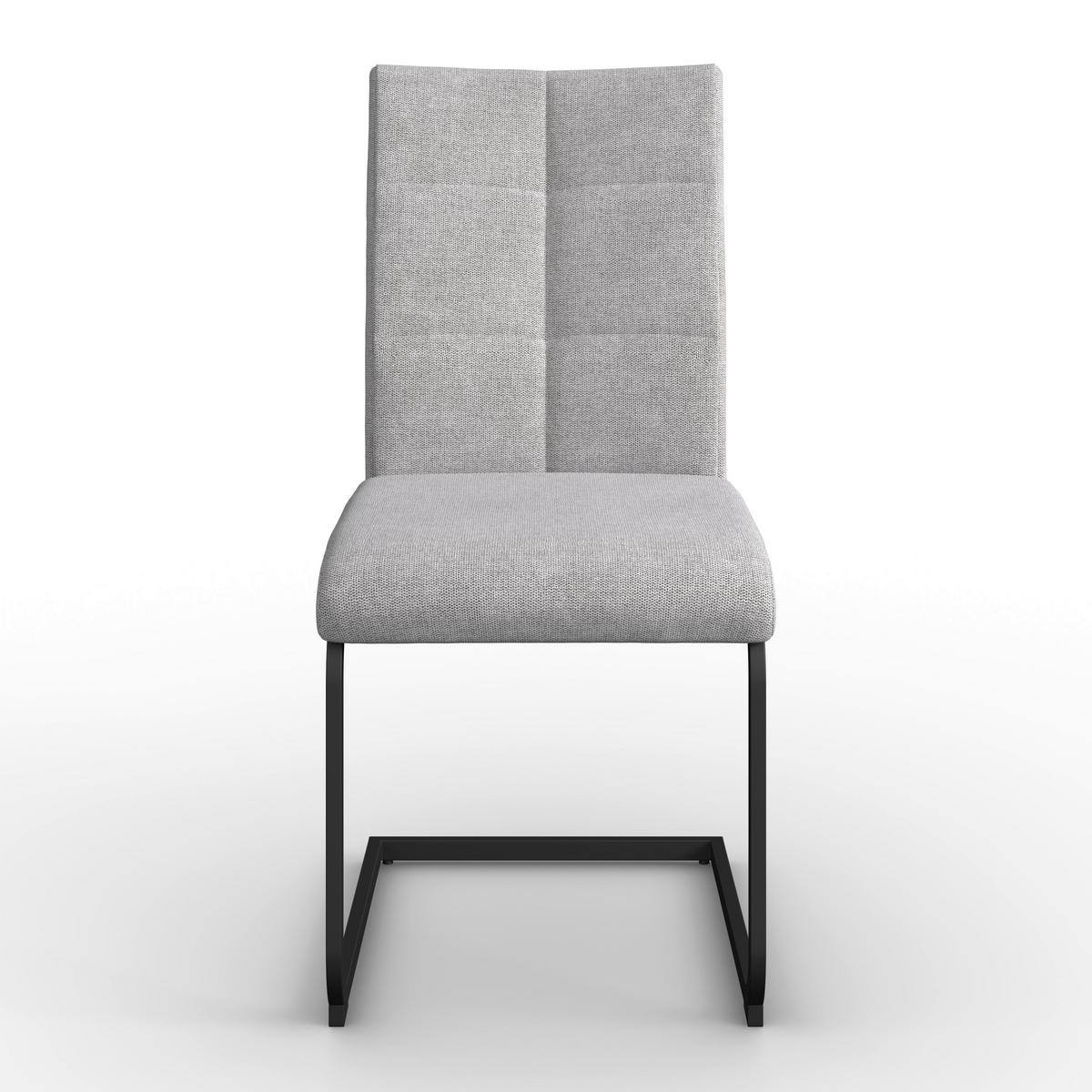 Schwingstuhl Colien Hellgrau Webstoff Gepolstert - Hellgrau/Schwarz, MODERN, Holz/Textil (46/94/62cm) - Bessagi Home