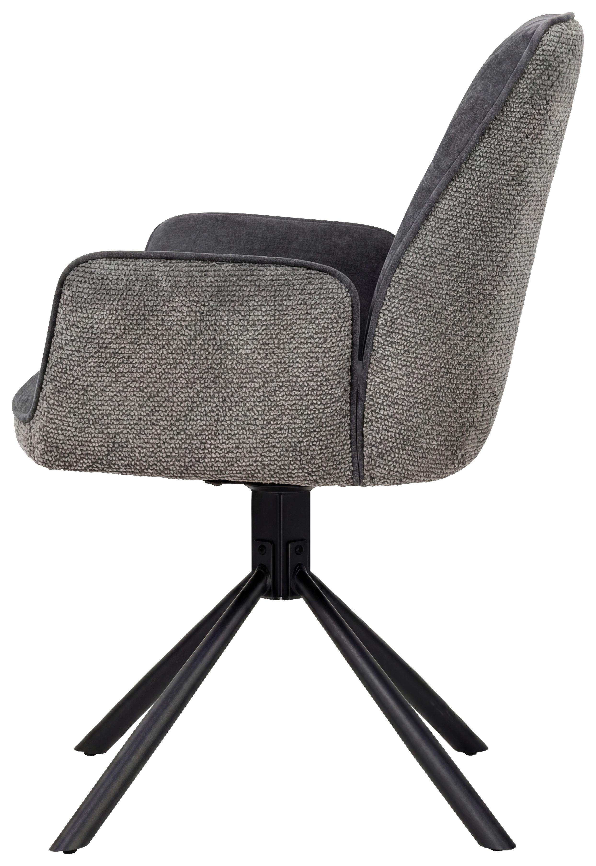 STOL MED ARMSTÖD QUEENS - svart/antracit, Design, metall/textil (60/89/64cm) - Mömax