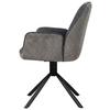 STOL MED ARMSTÖD QUEENS - svart/antracit, Design, metall/textil (60/89/64cm) - Mömax