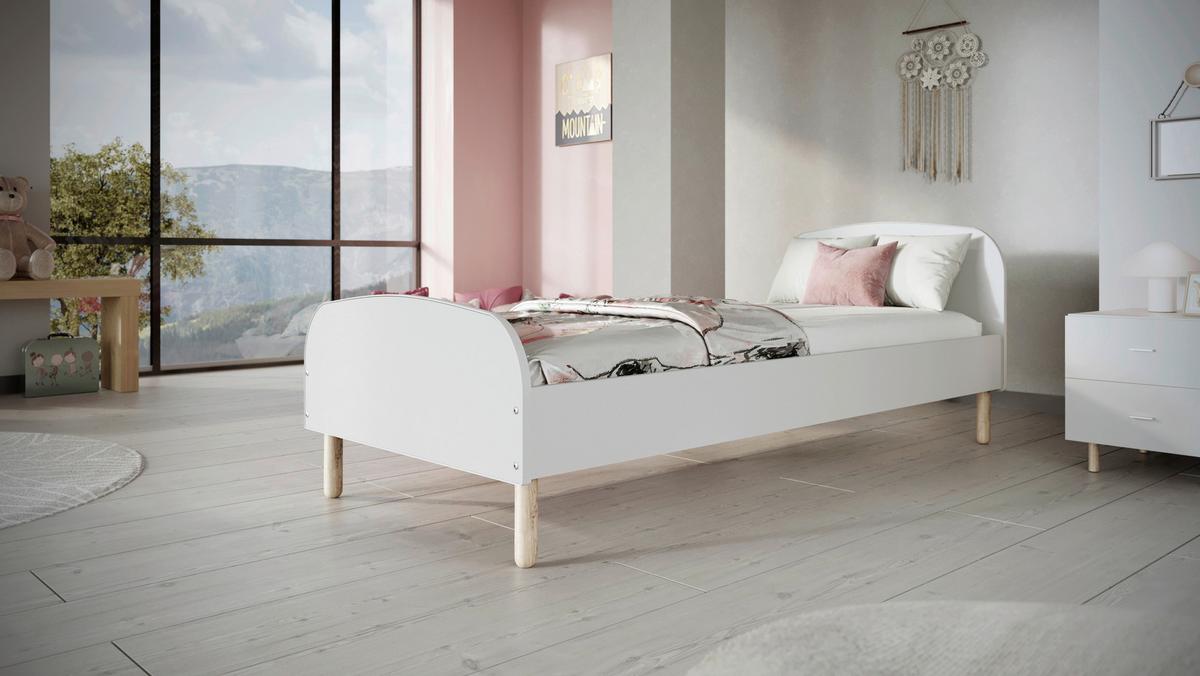 Otroška Postelja Emma, 90x200cm - bela/barve breze, Moderno, leseni material/les (90/200cm) - MID.YOU