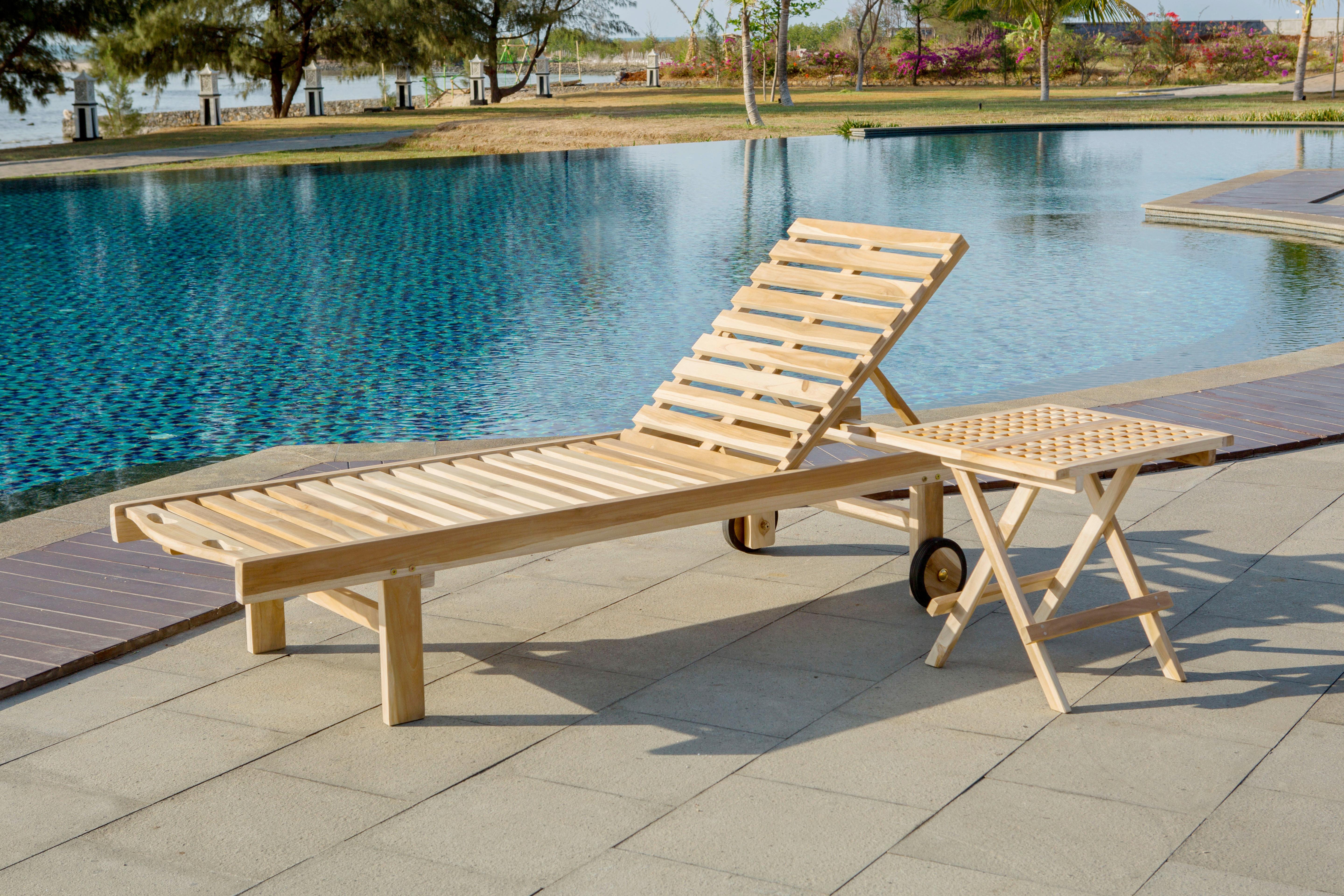 Gartenliege Naturfarben Teakholz - Naturfarben, Natur, Holz (65/36/200cm) - Gardenson