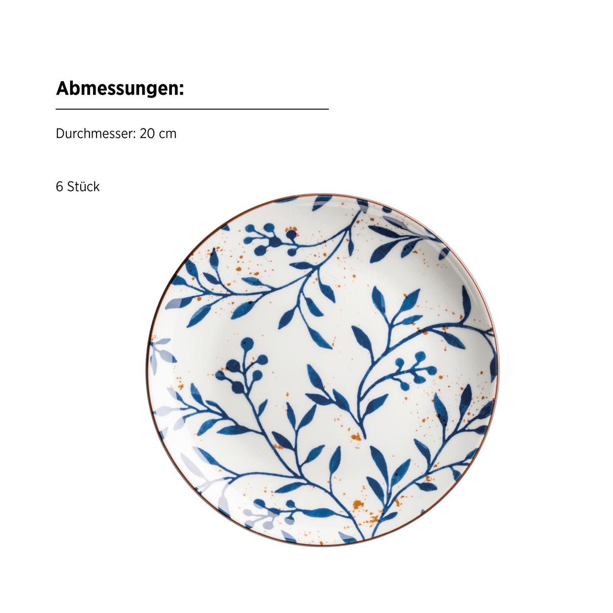 Tellerset 935630 Olive Tellerset - Blau/Weiss, Basics, Keramik - Mäser