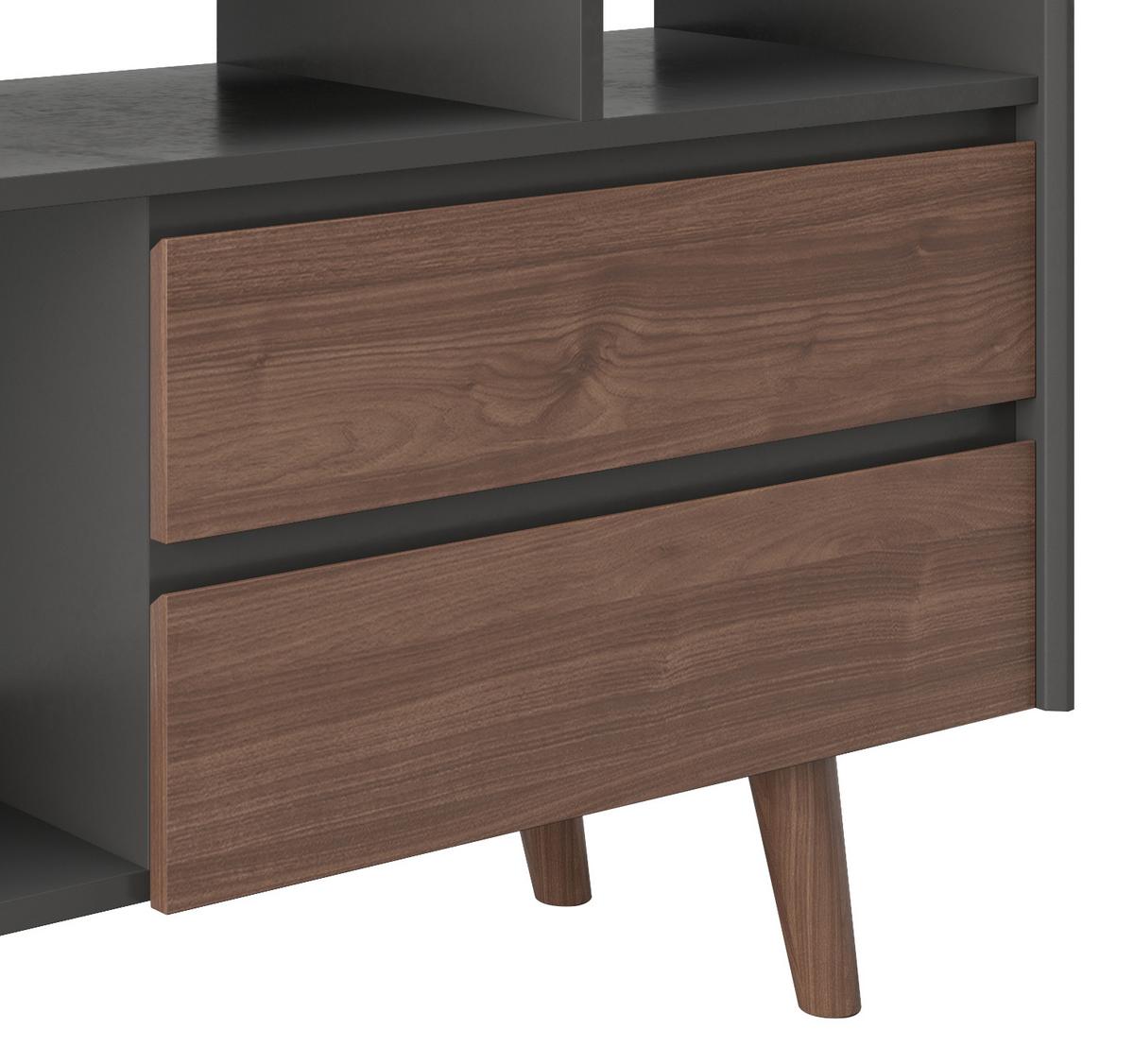 PLAYBOY Standregal Victoria ca. 110x97 cm Walnussfarben - Walnussfarben, KONVENTIONELL, Holz/Holzwerkstoff (110/97,4/38cm) - Playboy