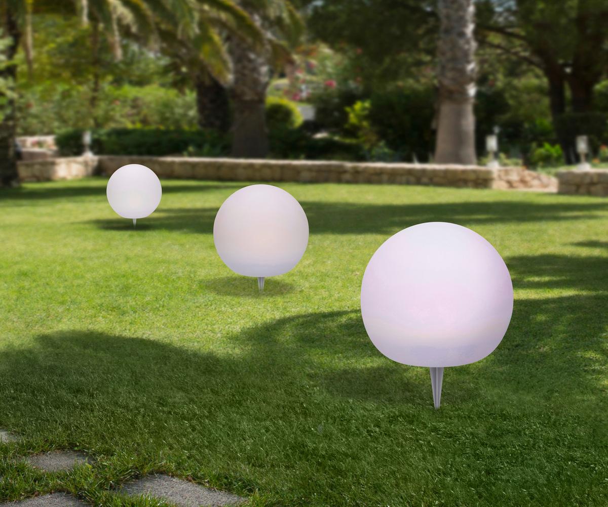 LAMPA SOLARNA BOLTON - biały, Basics, tworzywo sztuczne (20+25+30cm) - Ambia Garden