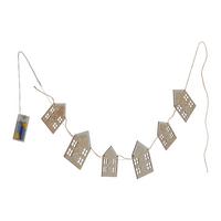 Lichterkette Tamo in Braun/Weiß ca. 80cm - Weiss/Braun, Konventionell, Holz (80cm) - Modern Living