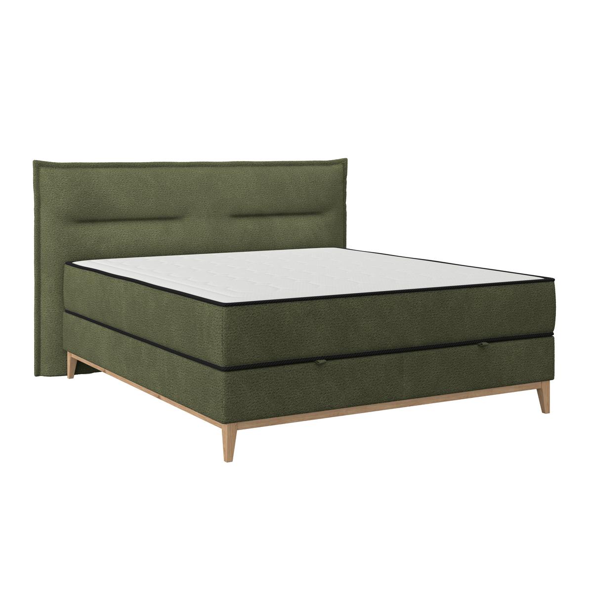 Pat box SMILE - verde, Konventionell, lemn/metal (160/200cm) - Premium Living