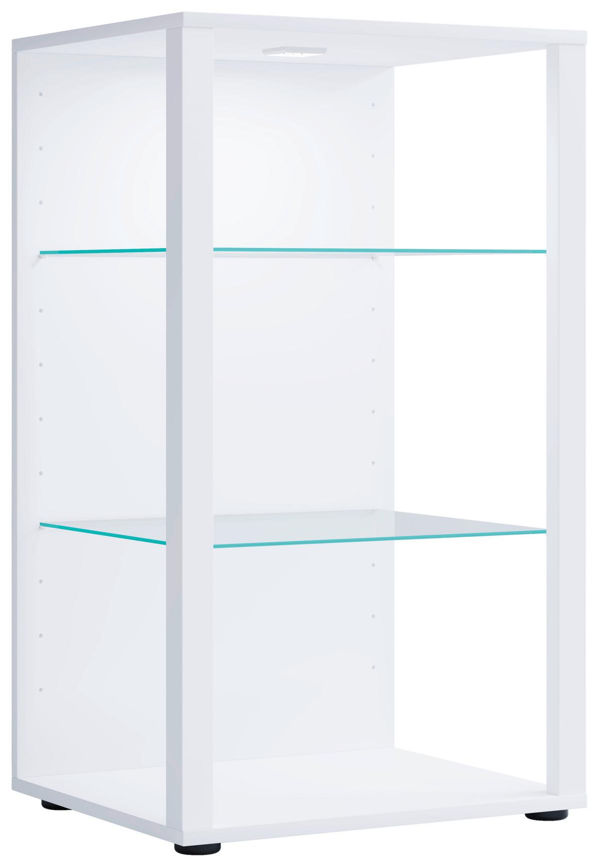 Vitrina Glasol Xxl, Bela - črna/bela, Moderno, umetna masa/steklo (52/90/44cm) - MID.YOU