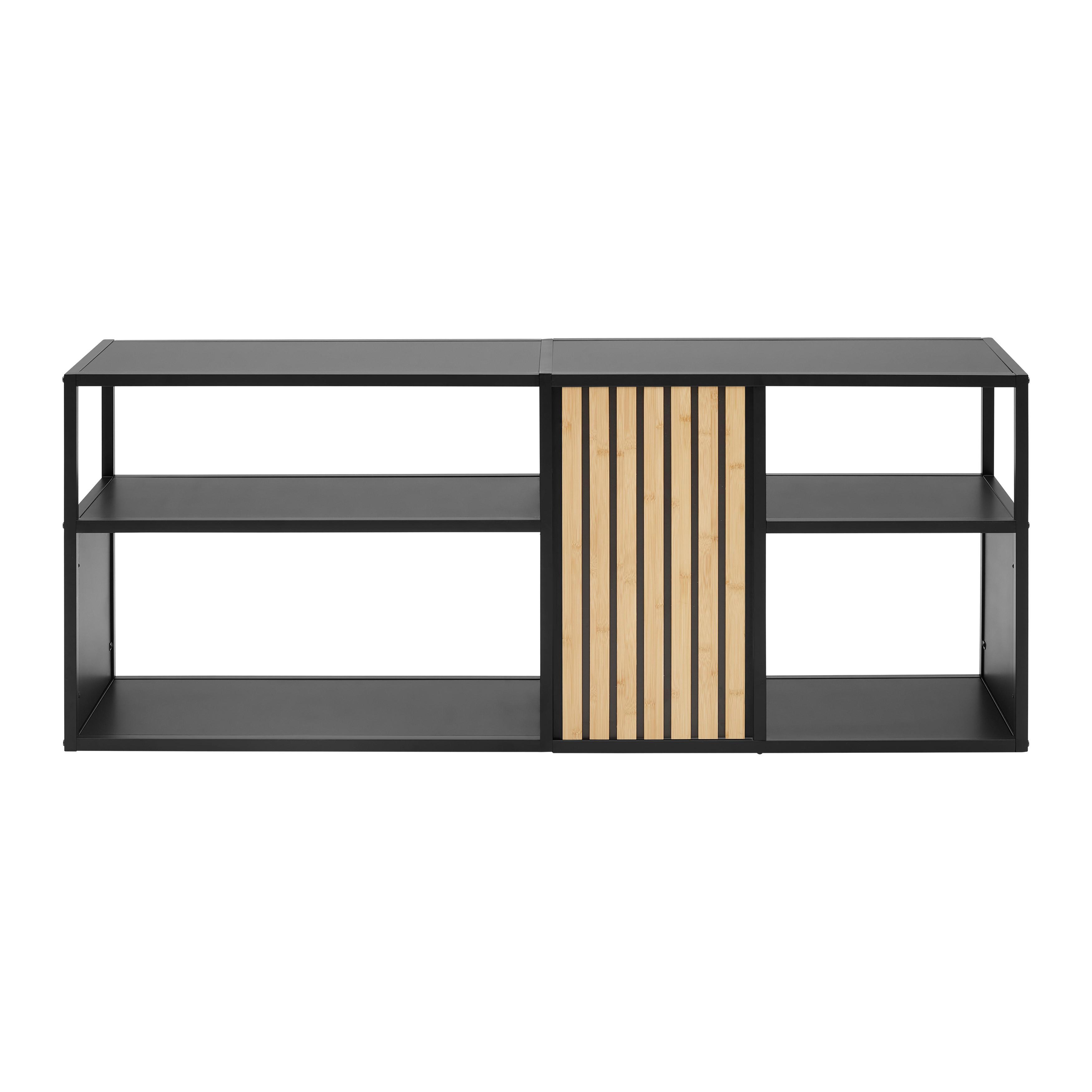 TV-BÄNK PANELO -EXKLUSIV- - svart/naturfärgad, Modern, metall/trämaterial (150/60/35cm) - Mömax