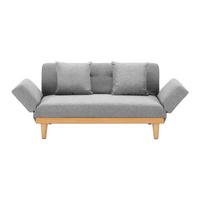 SOFA Z FUNKCJĄ SPANIA JOLA - kolor naturalny/jasnoszary, Modern, tkanina/drewno (131/64/73cm) - Bessagi Home