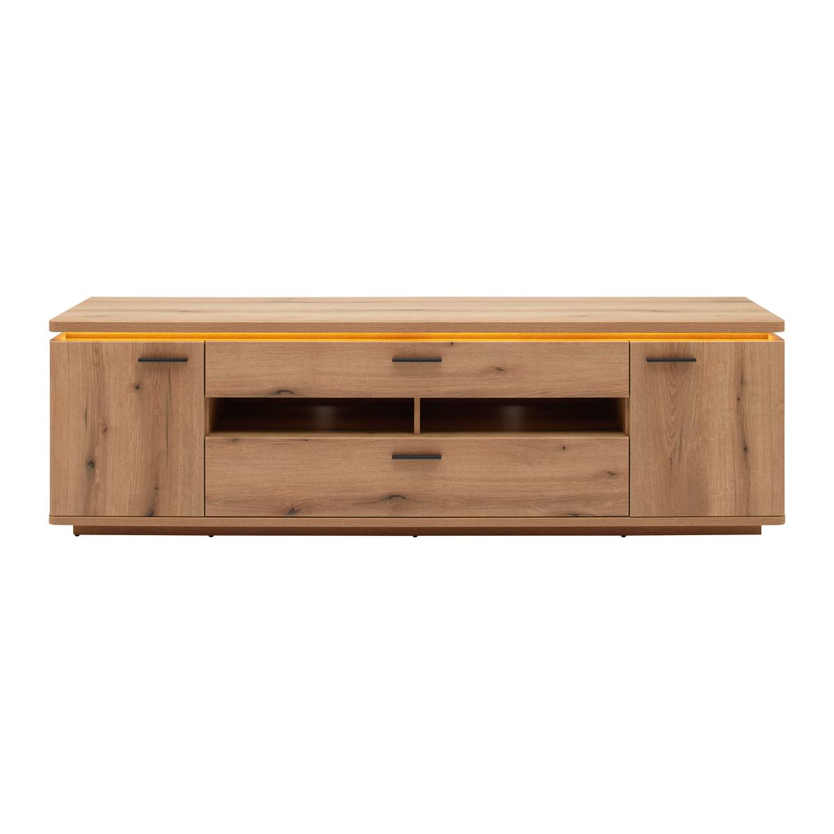 TV-Element Alameda Eichefarben - Eichefarben/Anthrazit, Modern, Holzwerkstoff/Metall (210/65/50cm) - Mömax