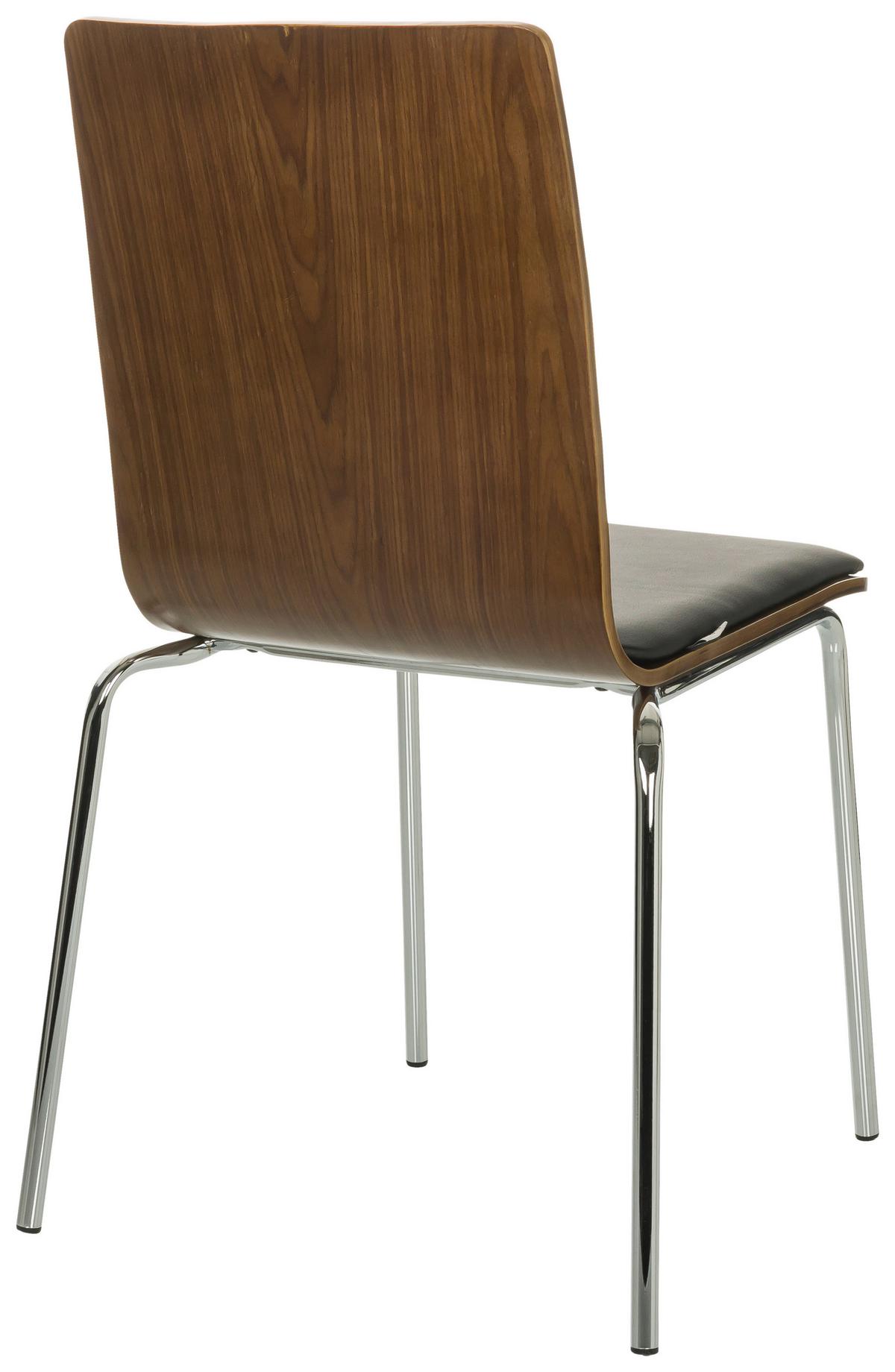 Konferenčni Stol Peria, Oreh, Črna - srebrne barve/črna, Basics, kovina/les (50/86/55cm) - MID.YOU