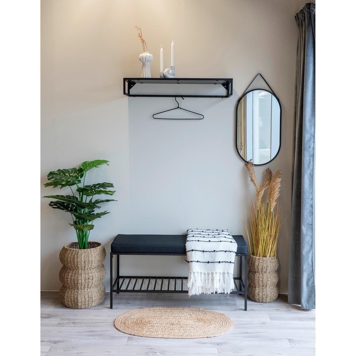 Wandspiegel Trapani Mirror Schwarz ca. 35x60cm - Klar/Schwarz, Design, Metall (35/60/2cm)