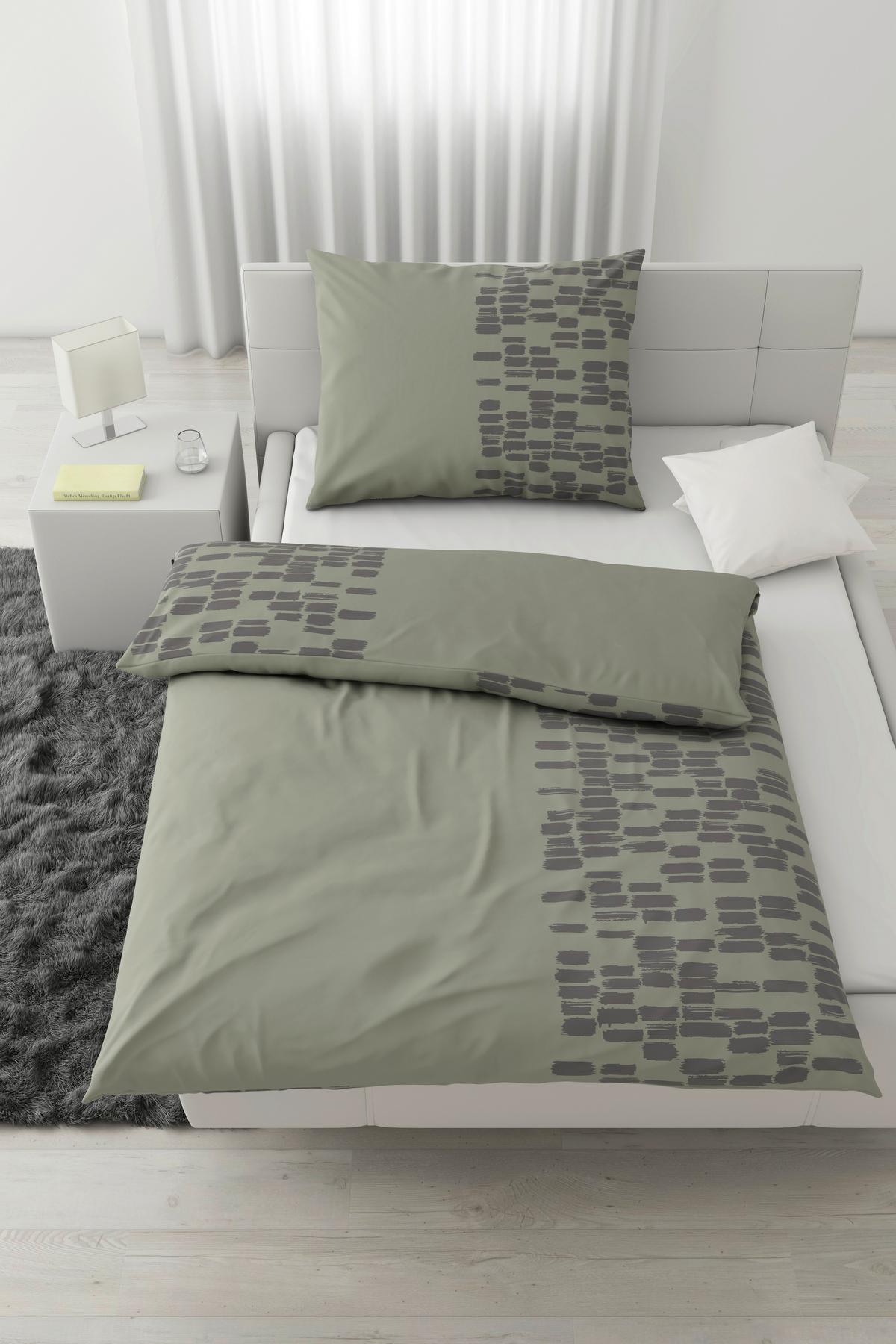 Ágyneműhuzat-garnitúra Brush Strokes - antracit, textil (140/200cm) - Modern Living
