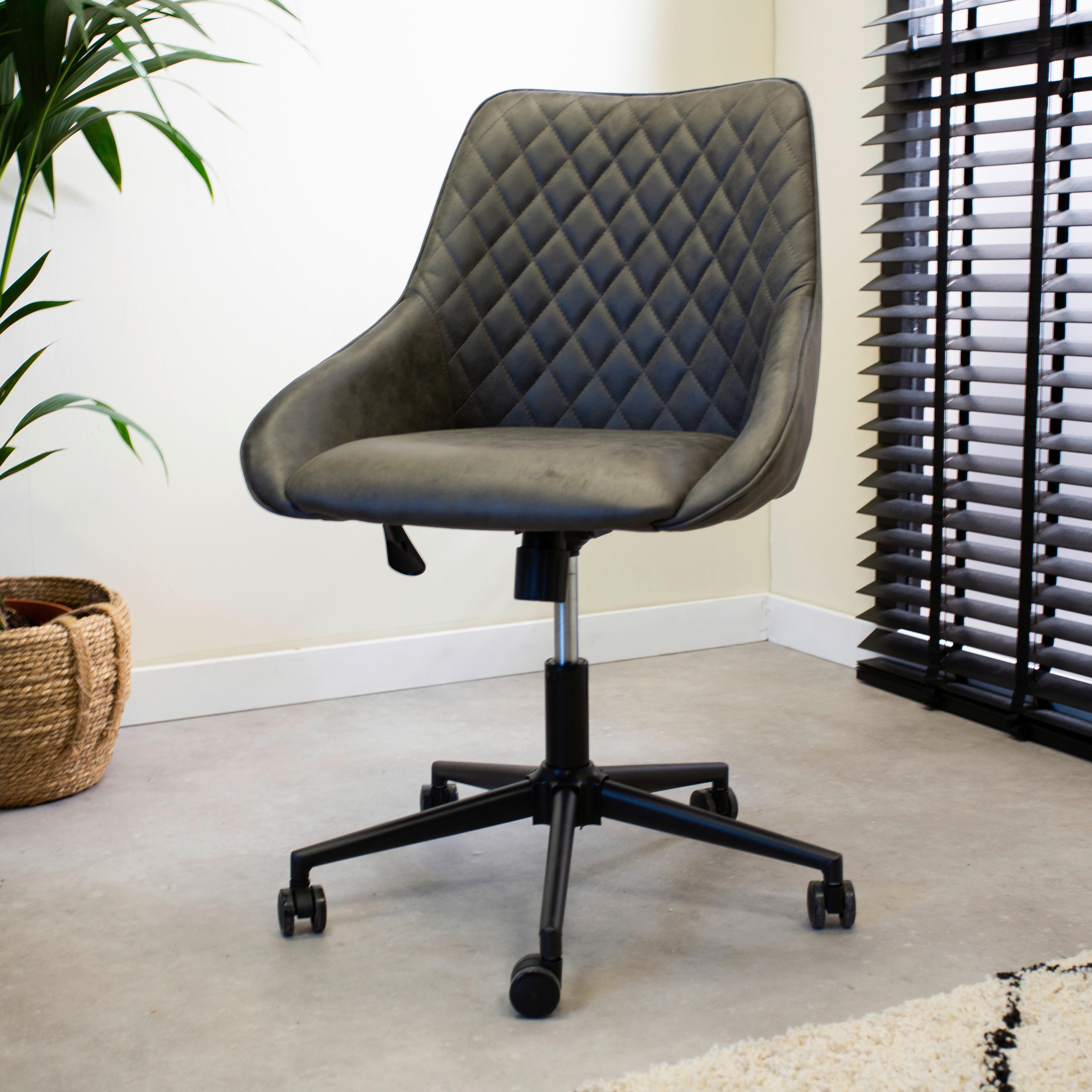 Drehstuhl Kayne ca. 60x84 cm Anthrazit - Anthrazit/Schwarz, KONVENTIONELL, Textil/Metall (60/84/64,5cm) - MID.YOU