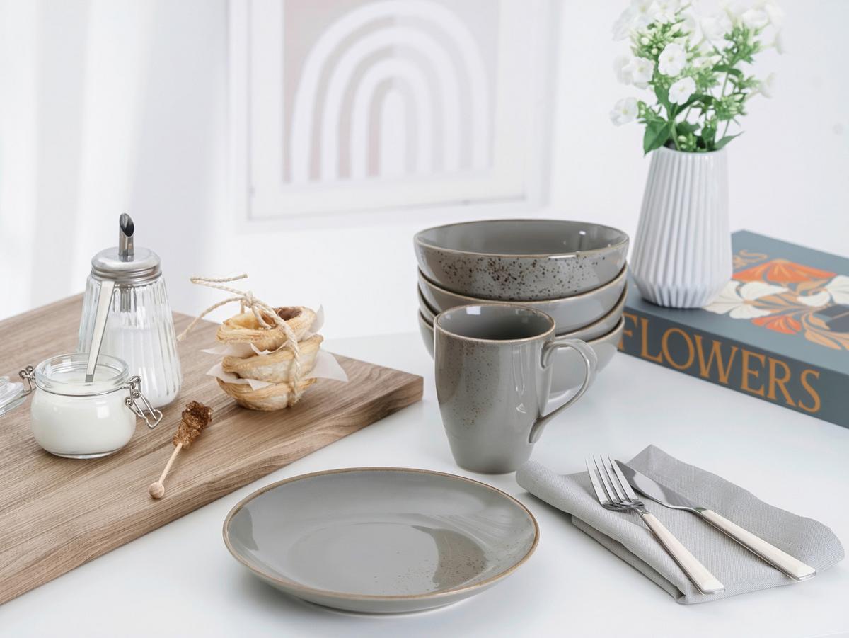 Reggeliző Étkészlet 24970 Nature Collection Stone - szürke, Basics, kerámia - Creatable