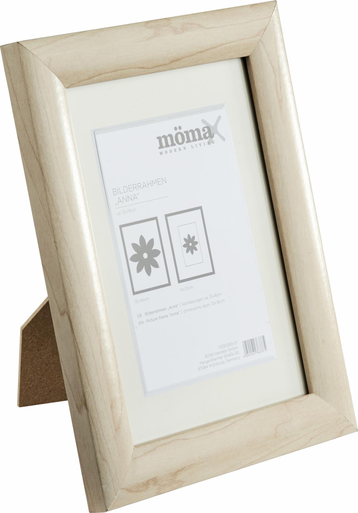 Bilderrahmen Anna aus Holz ca. 18x24cm - Naturfarben, ROMANTIK / LANDHAUS, Holzwerkstoff (18/24cm) - Modern Living