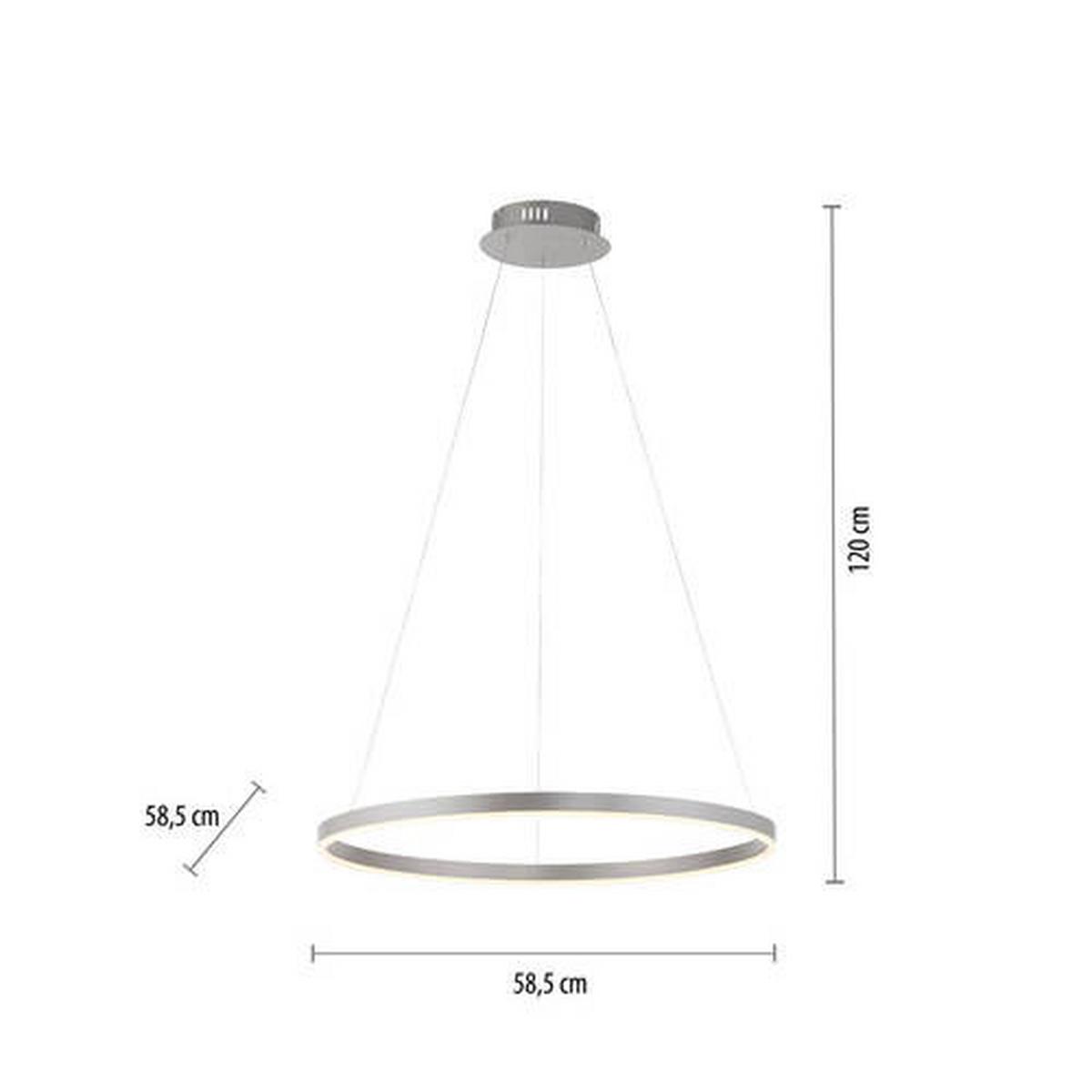 LAMPA WISZĄCA LED 15394-95 RITUS - kolor aluminiowy, Design, tworzywo sztuczne/metal (58,5/58,5/120cm)