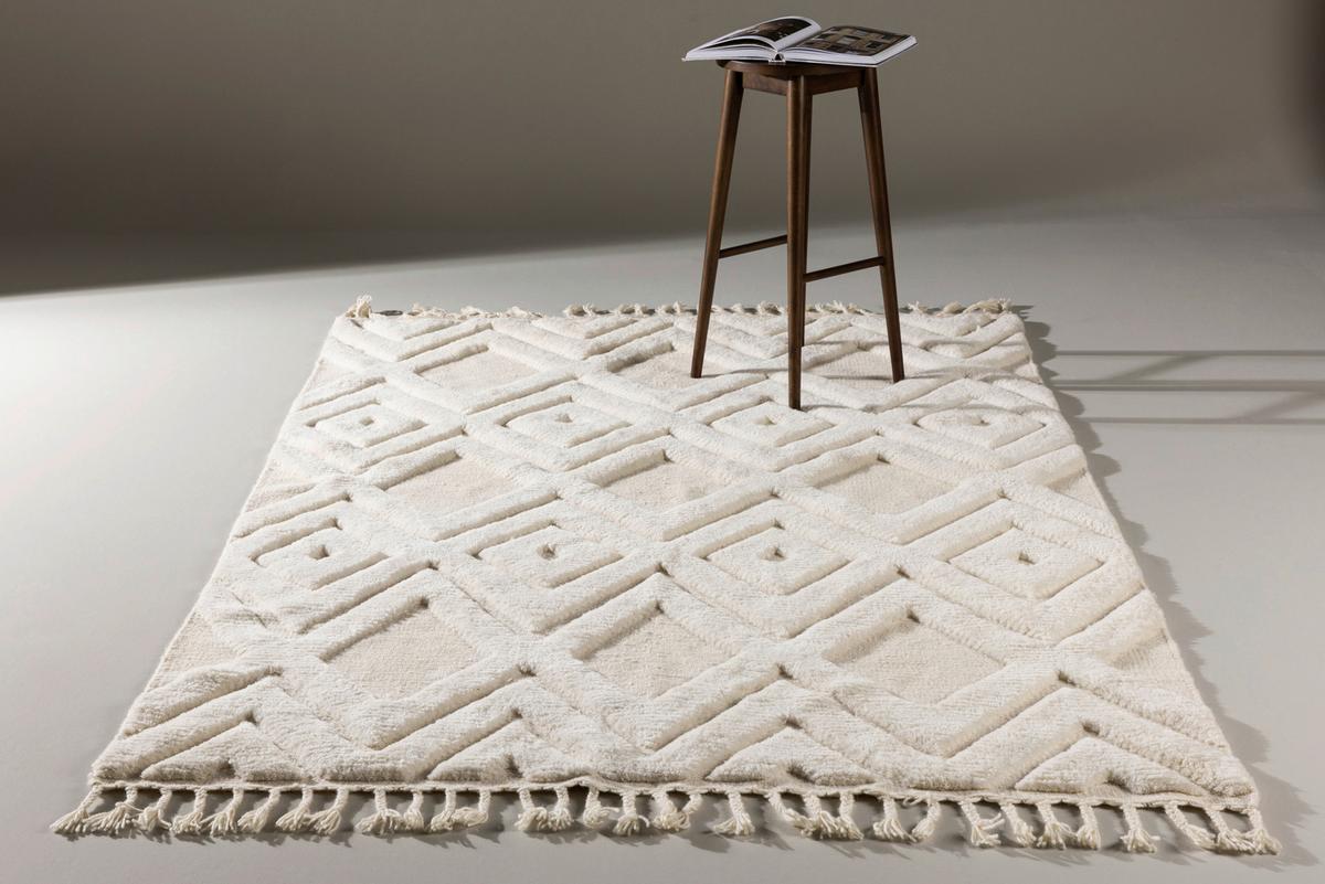 FLACHWEBETEPPICH DAHLIA - Weiß, LIFESTYLE, Textil (160/230cm) - P & B