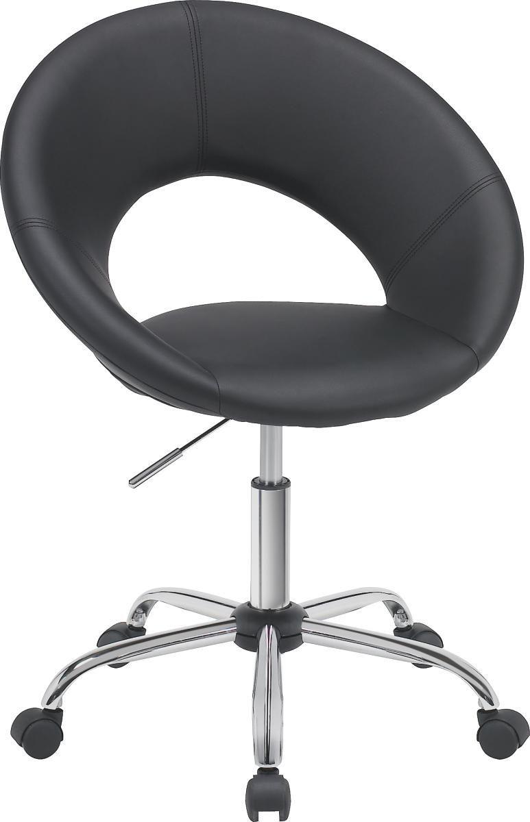 KRZESŁO OBROTOWE MŁODZIEŻOWE LAZY - czarny/kolor chromowy, Design, tworzywo sztuczne/metal (68/84-96/56cm) - Carryhome