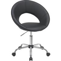 KRZESŁO OBROTOWE MŁODZIEŻOWE LAZY - czarny/kolor chromowy, Design, tworzywo sztuczne/metal (68/84-96/56cm) - Carryhome