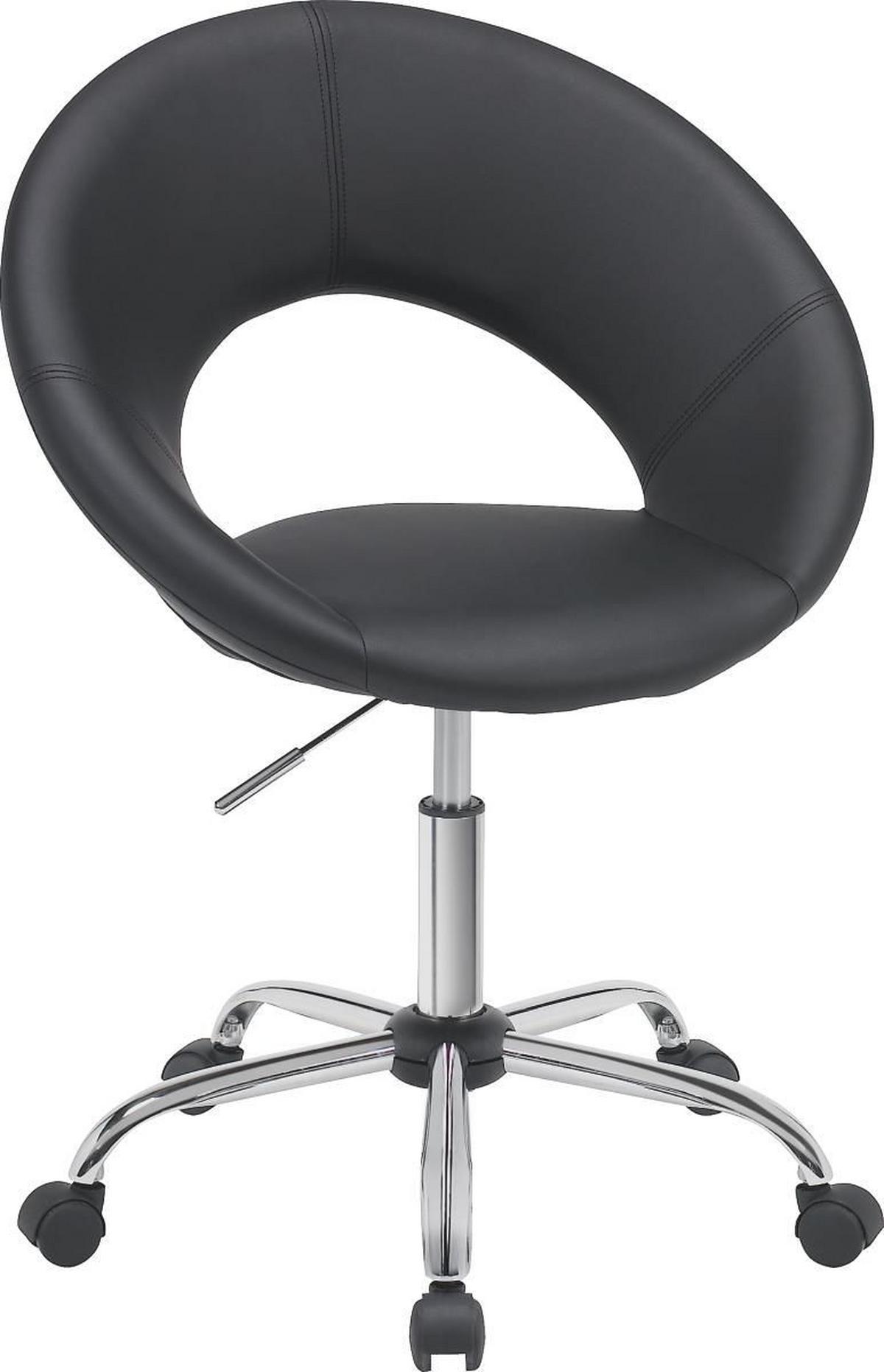 KRZESŁO OBROTOWE MŁODZIEŻOWE LAZY - czarny/kolor chromowy, Design, tworzywo sztuczne/metal (68/84-96/56cm) - Carryhome