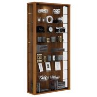 VITRINE VITROSA MAXI - Nussbaumfarben/Schwarz, Design, Glas/Holzwerkstoff (59/114/18cm) - MID.YOU