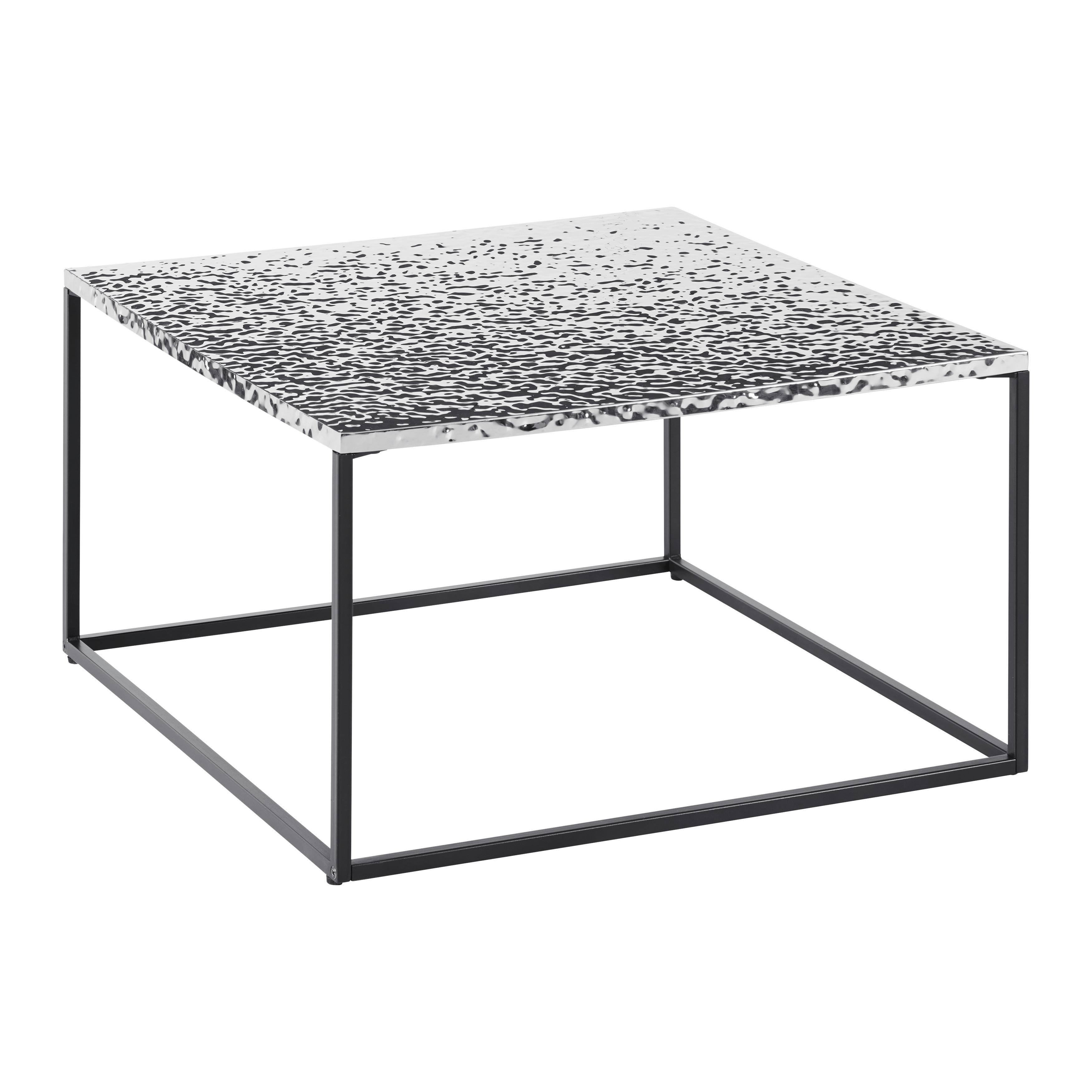 Dohányzóasztal Bubble - fekete/ezüstszínű, Design, faalapú anyag/fém (70/70/40cm) - Mömax