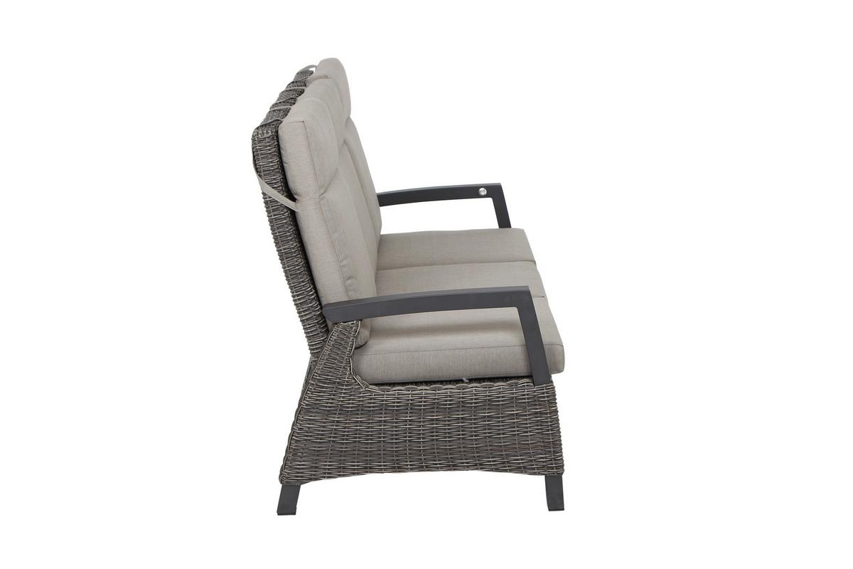 Loungegarnitur Corido Grau - Grau, Basics, Keramik/Kunststoff (72/206/103cm) - Siena Garden