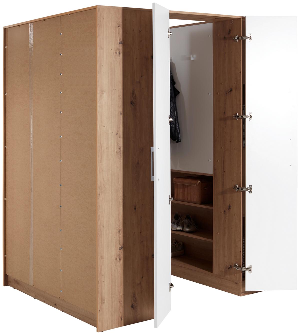 Ormar Kutni Box - bijela/hrast Artisan, Moderno, drvni materijal (150/205/120cm) - Modern Living