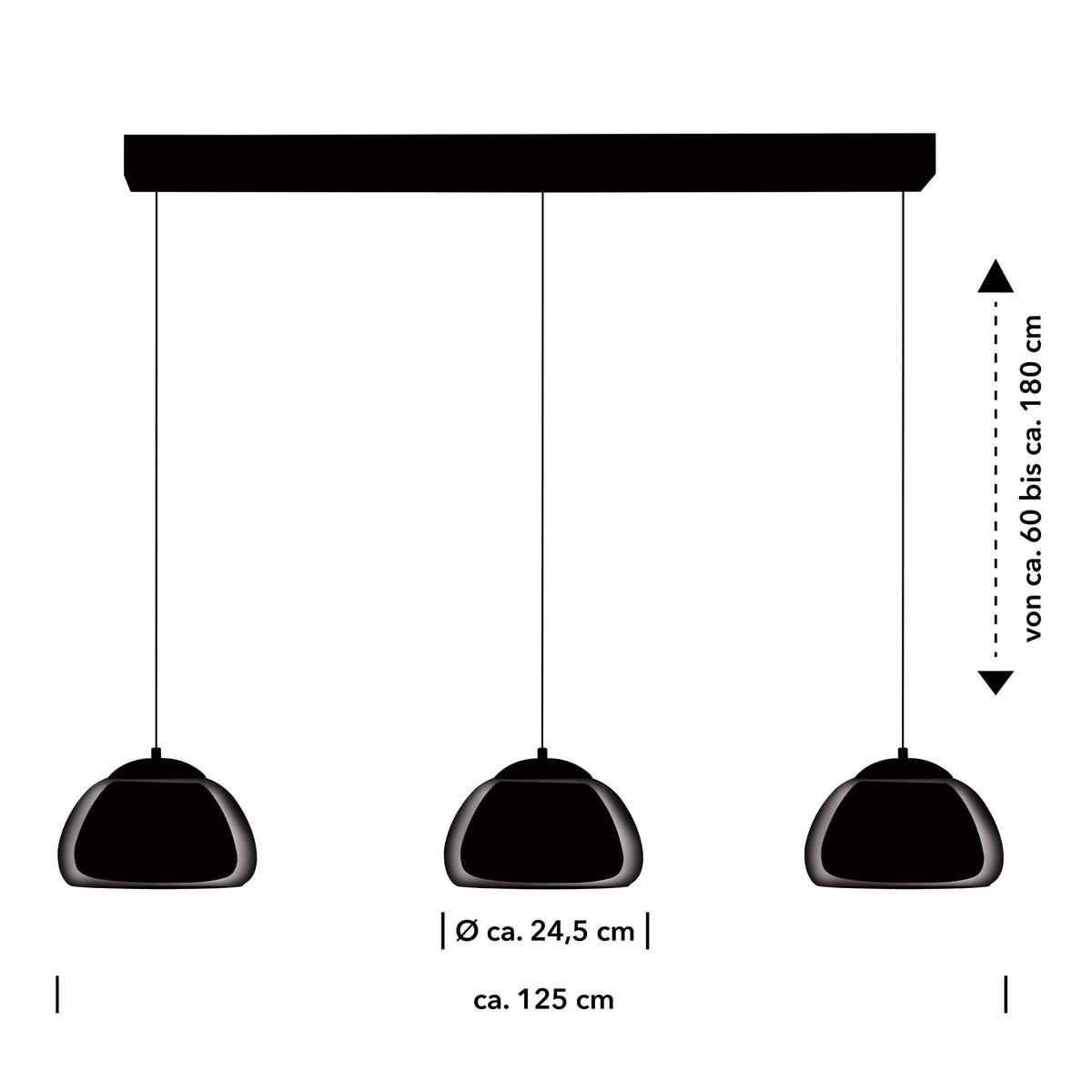 LAMPA WISZĄCA LED 20636/3-06 LUXXO - czarny, Design, metal (125/24.5/60-180cm) - Hell