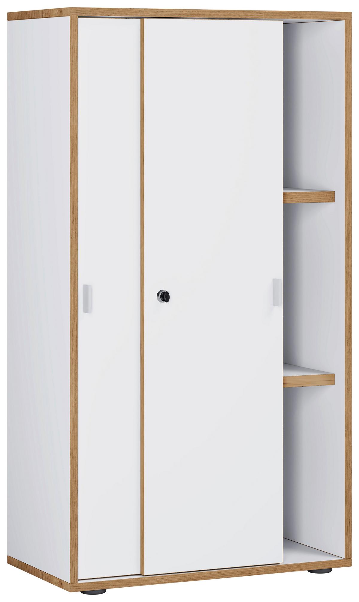 Arhivska Omara Salia B60, Bela, Barva Hrasta - bela/medeni hrast, Design, leseni material (60/110/37cm) - MID.YOU