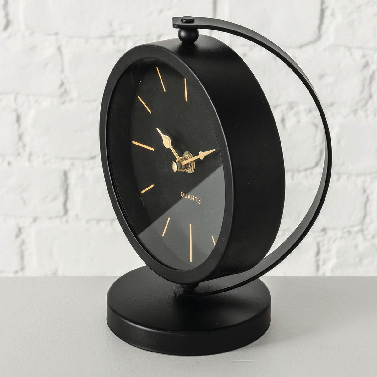 ZEGAR STOŁOWY 2018285 BALIA - czarny, Basics, metal/szkło (16/10/20cm) - Boltze Home