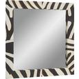 Wandspiegel ca. 101x101x4cm - Schwarz/Weiß, LIFESTYLE, Glas/Leder (101/101/4cm) - PREMIUM LIVING