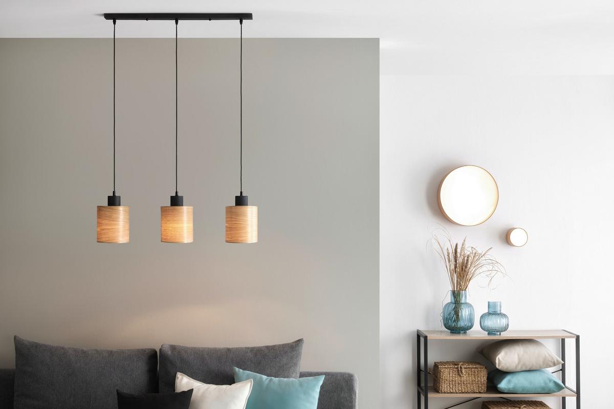 Deckenleuchte Bulgi in Naturfarben max. 25 Watt - Eichefarben, Konventionell, Holz/Kunststoff (37/14cm) - Modern Living