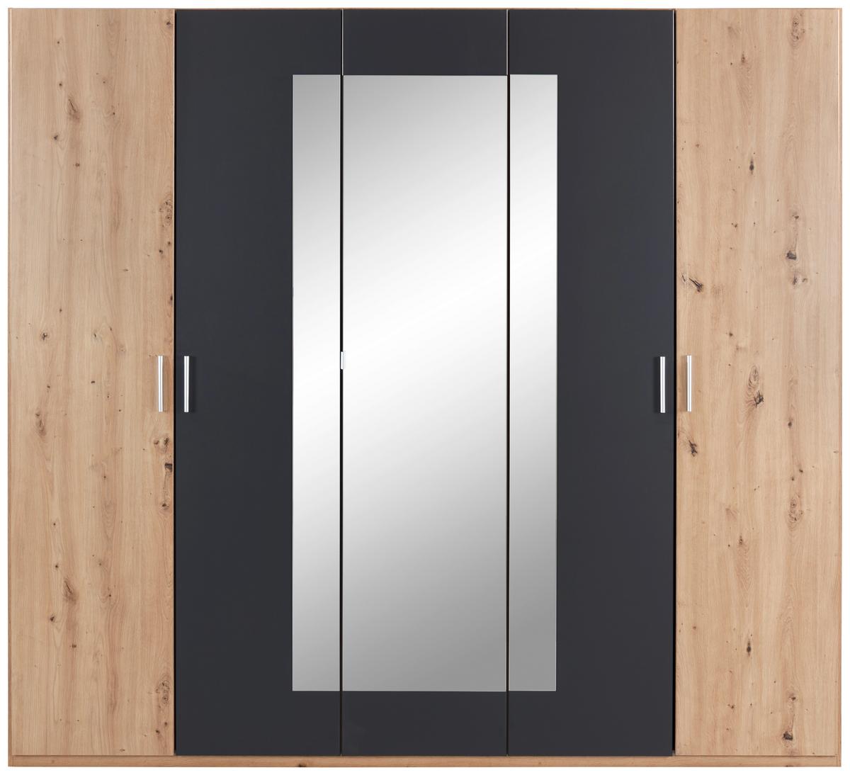 Dormitor Katrin - culoare lemn stejar/grafit, Konventionell, material pe bază de lemn - Best Price