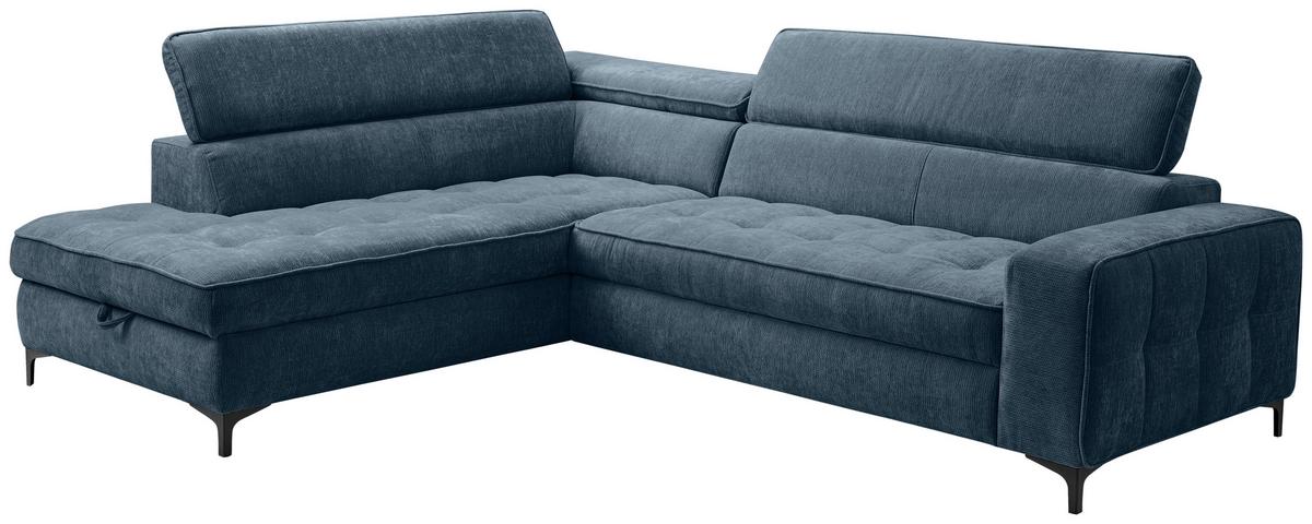 Kutna Garnitura Talia - plava/crna, Basics, tekstil/metal (203/70-90/251cm) - Modern Living