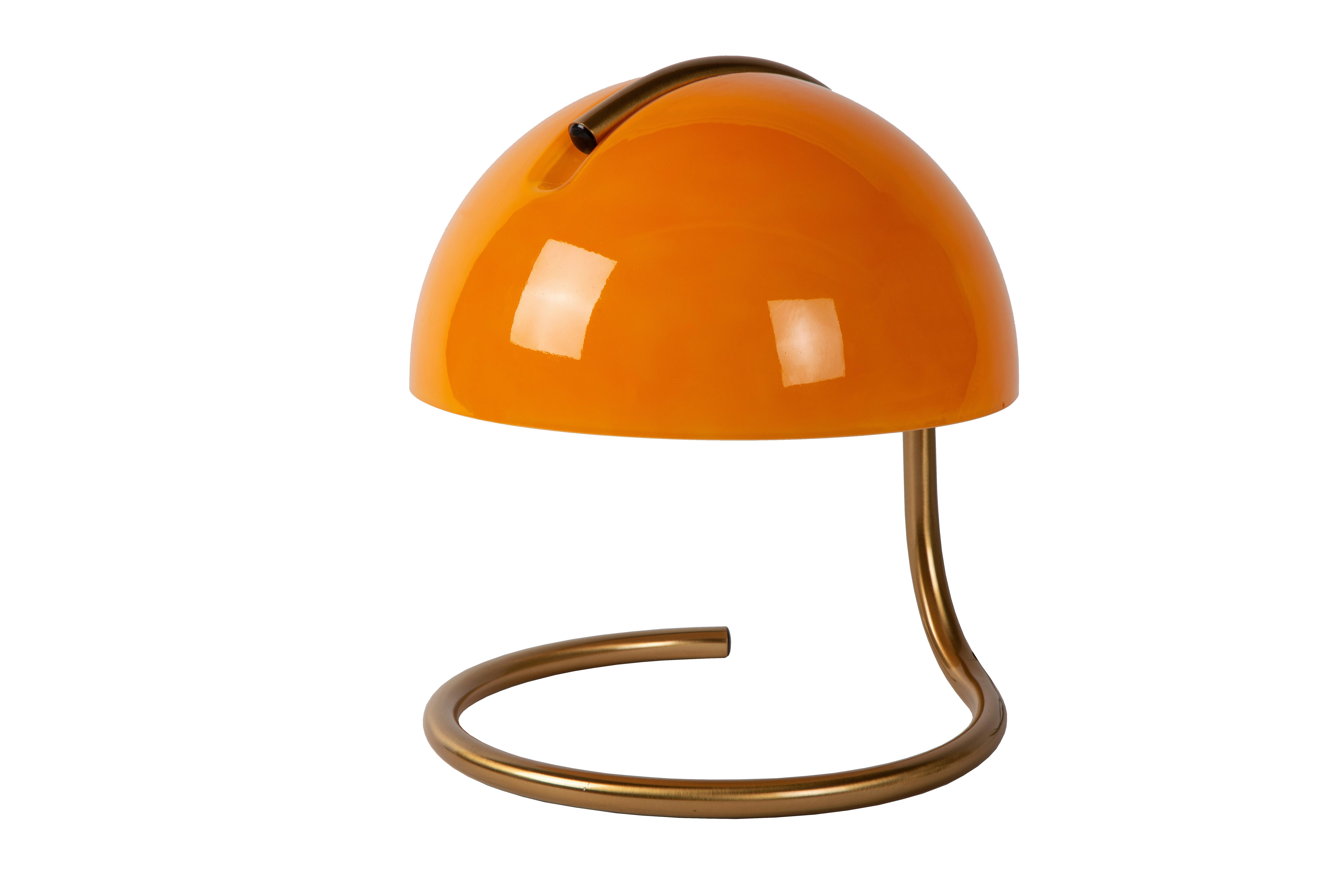 LAMPA STOŁOWA 46516/01/53 CATO - kolor mosiężny/pomarańczowy, Design, metal/szkło (23.5/23.5/25cm) - Lucide