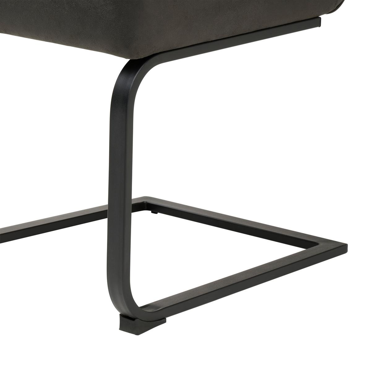 KRZESŁO NA PŁOZIE PAG - czarny/szary, Konventionell, metal/tkanina (49/91/60cm) - MID.YOU