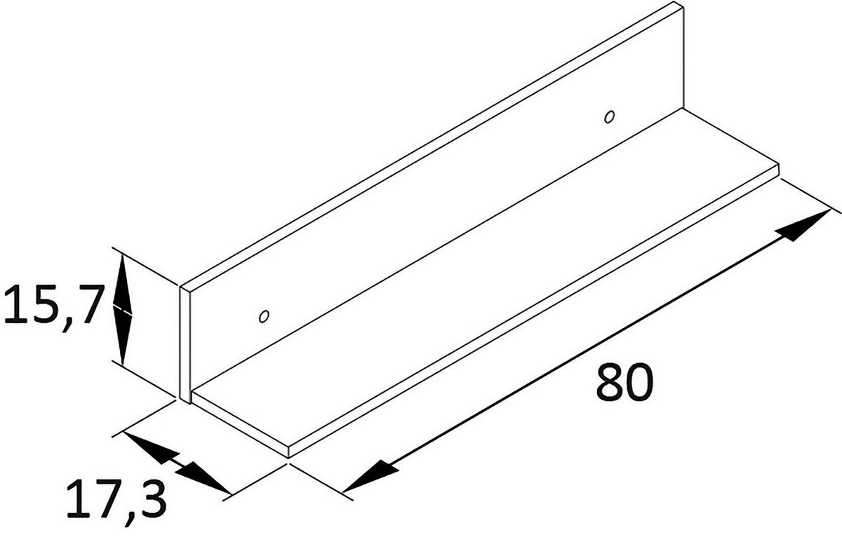 Regal Ekko Schwarz/Eichefarben - Eichefarben/Schwarz, MODERN, Holzwerkstoff (80/15,7/17,3cm) - MID.YOU