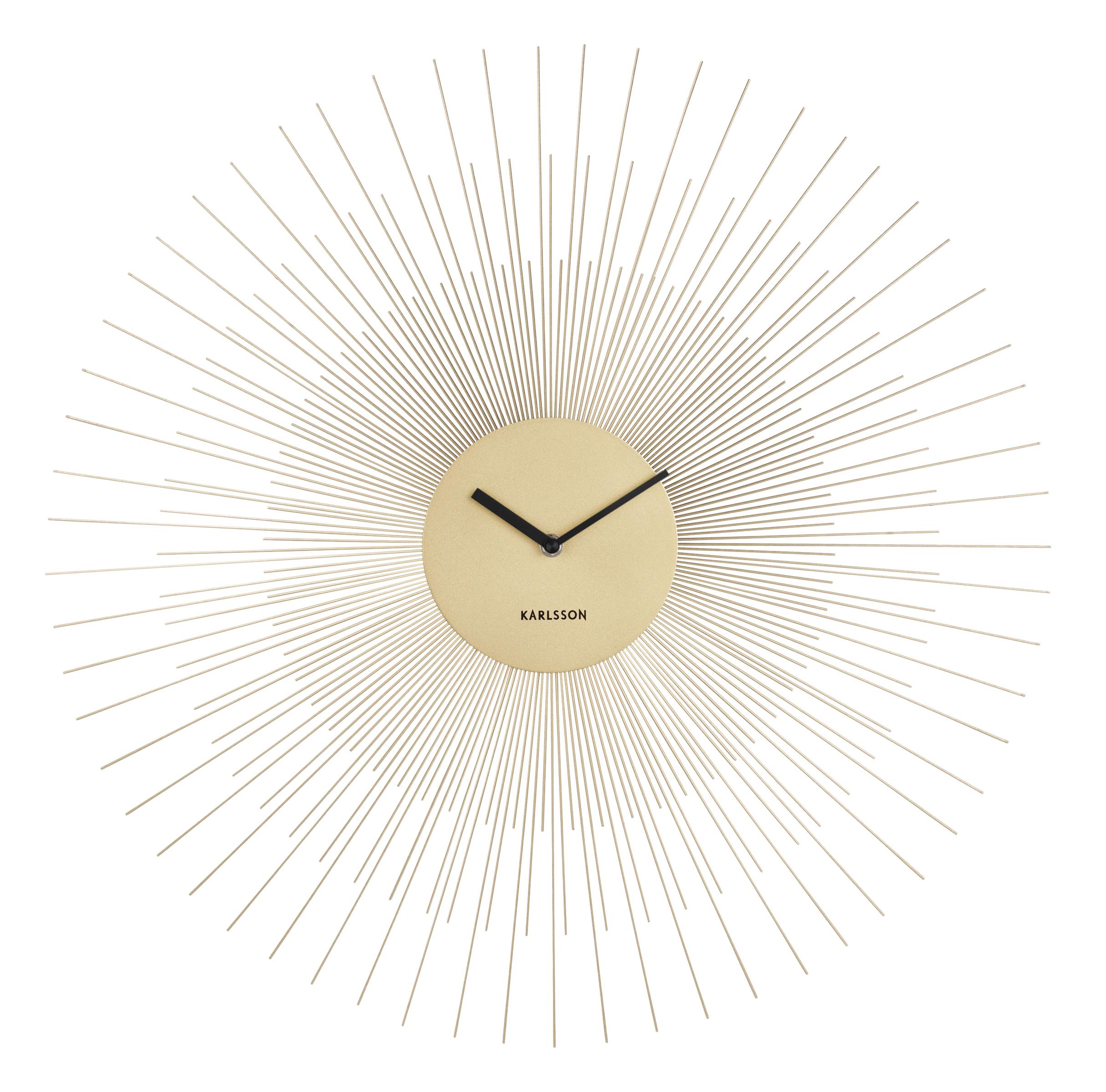 Wanduhr Peony in Goldfarben - Goldfarben, ROMANTIK / LANDHAUS, Metall (60cm) - Karlsson