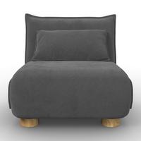 Schlafsessel Bella Dunkelgrau Bouclé - Dunkelgrau/Naturfarben, MODERN, Holz/Textil (85/76/84cm) - Bessagi Home