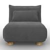 BÄDDFÅTÖLJ BELLA - mörkgrå/naturfärgad, Modern, metall/trä (85/76/84cm) - Bessagi Home