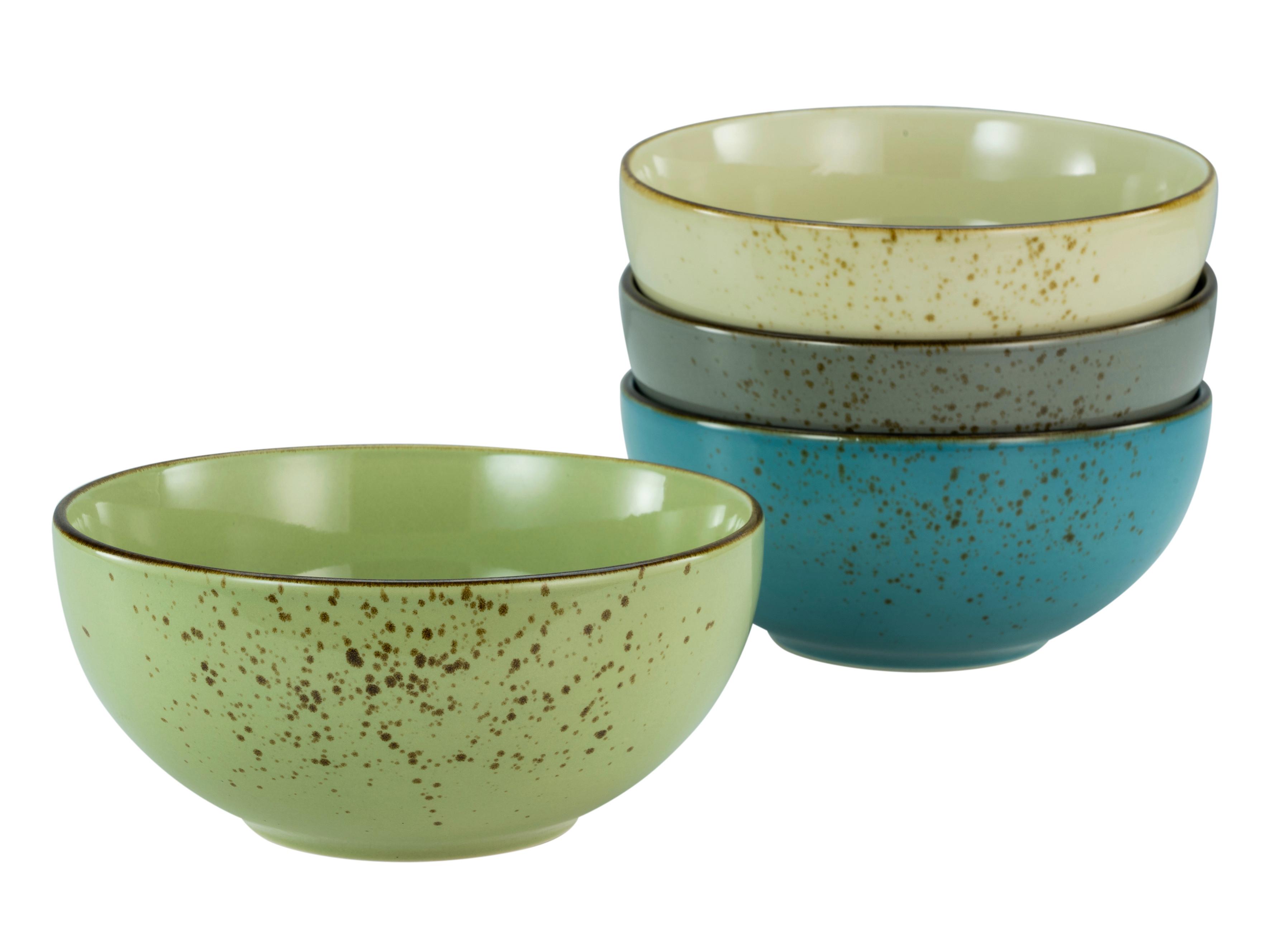 Schüsselset Buddhabowl aus Steinzeug, 4-teilig - Multicolor, KONVENTIONELL, Keramik (17,5/7,5cm) - Creatable
