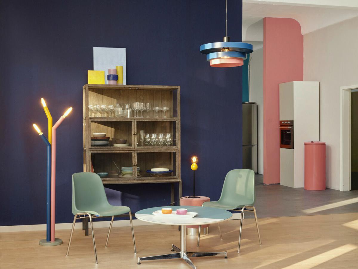 LAMPA WISZĄCA DECOR LAYERS PENDANT E27 BL - różowy/niebieski, Basics, metal (40/136cm) - Osram