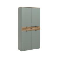 Mehrzweckschrank Grün/eiche Artisan - Schilfgrün/Schwarz, Modern, Holzwerkstoff/Metall (91/184/41cm) - Mömax